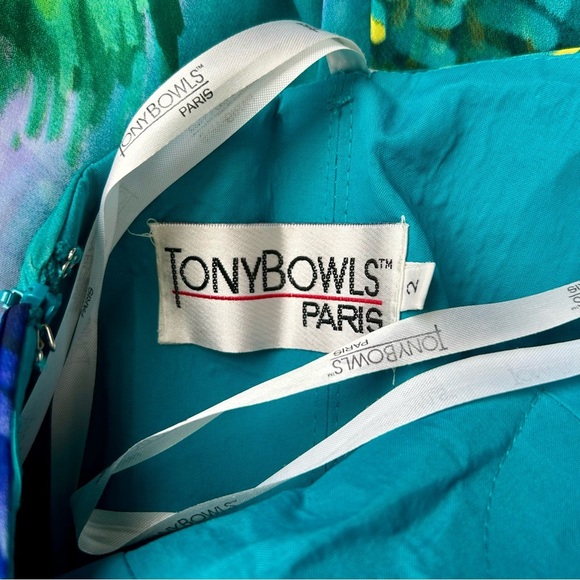 Tony Bowls Paris Watercolor Sequin Rhinestone Strapless Gown Prom Dress Size 2 - Picture 12 of 14